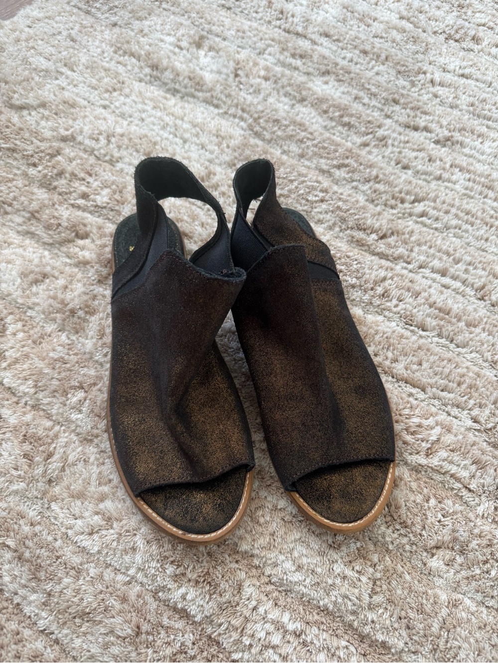 Musse & Cloud Brown Open-Toe Slingback Sandals